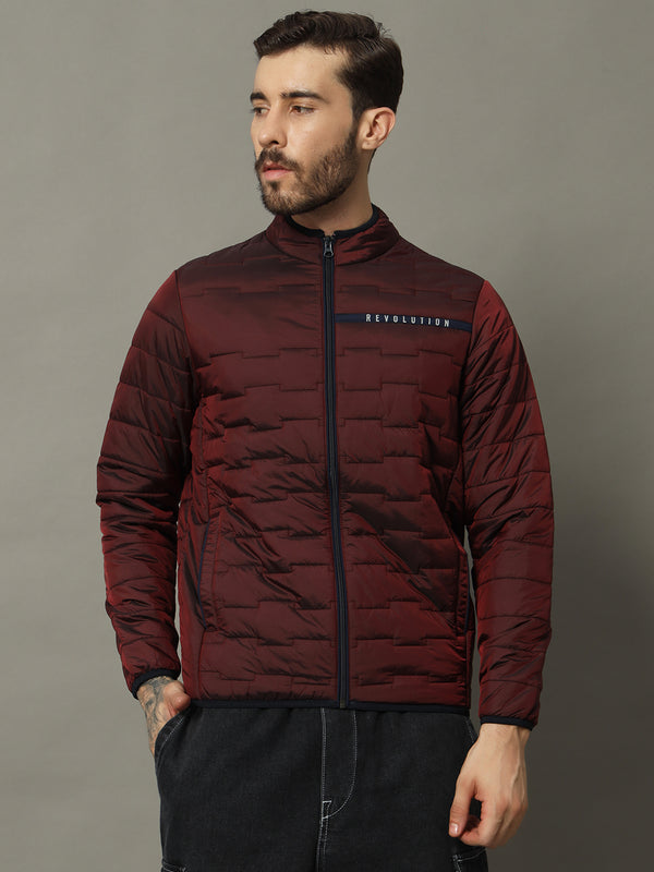 Men's Lightweight Wine Puffer Jacket – Water-Resistant Nylon, Trendy Urban Outerwear