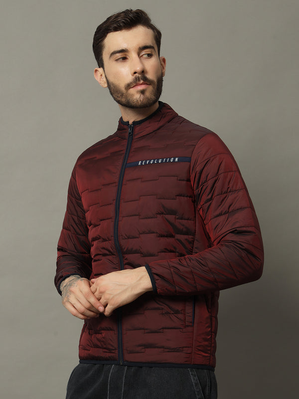 Men's Lightweight Wine Puffer Jacket – Water-Resistant Nylon, Trendy Urban Outerwear