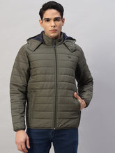 Men's Olive Green Quilted Puffer Jacket – Lightweight, Water-Resistant, 100% Polyester Winter Essential