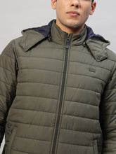 Men's Olive Green Quilted Puffer Jacket – Lightweight, Water-Resistant, 100% Polyester Winter Essential