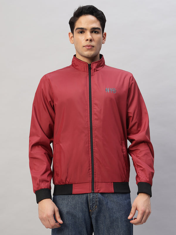 Men's Windcheater – Lightweight, Water-Resistant, Stylish Red Polyester Jacket