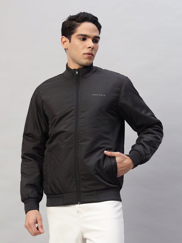 Puffer Jacket for Men – Lightweight, Water-Resistant, Sleek Black Polyester Jacket