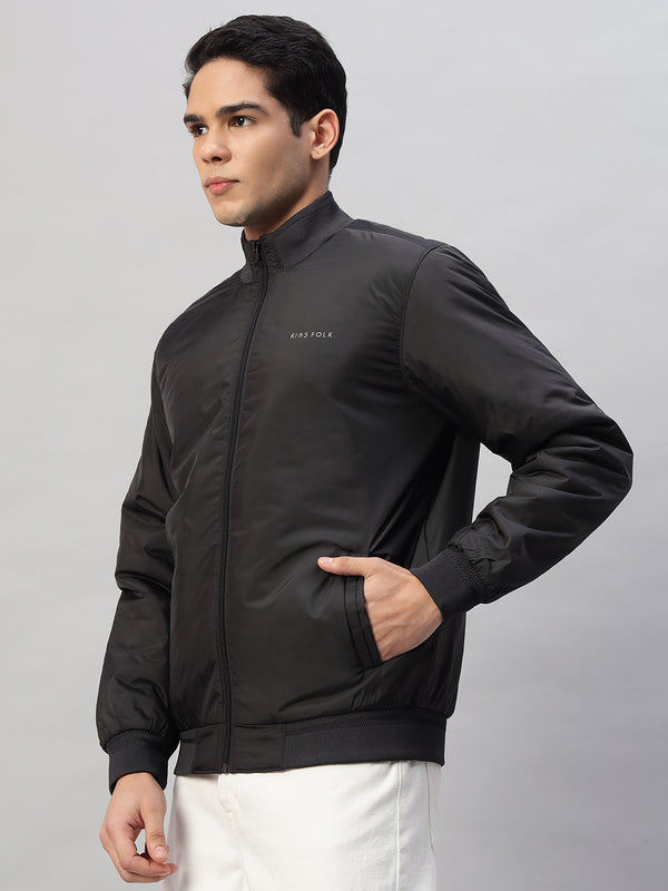 Puffer Jacket for Men – Lightweight, Water-Resistant, Sleek Black Polyester Jacket