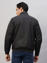 Winter Jackets for Men – Lightweight, Water-Resistant Black Bomber Jacket with Classic Appeal