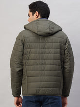 Men's Olive Green Quilted Puffer Jacket – Lightweight, Water-Resistant, 100% Polyester Winter Essential